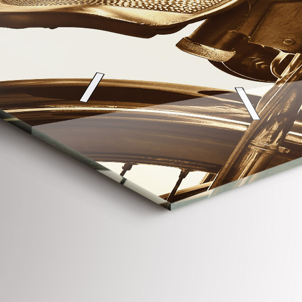 Horizontálne hodiny Vintage motocykel sépia