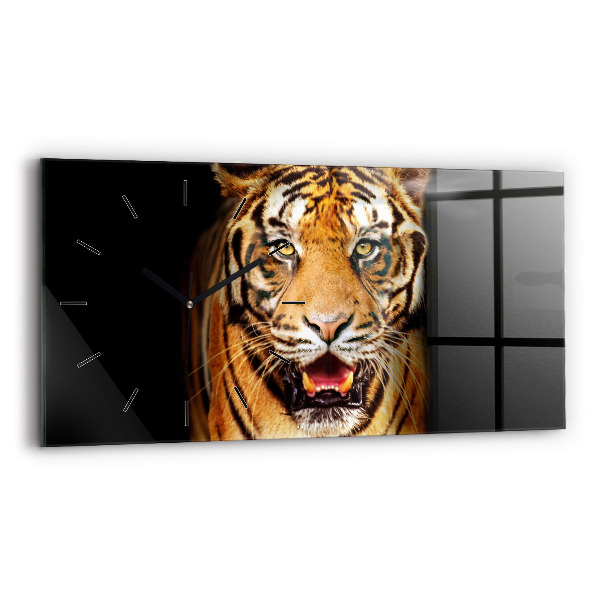 Horizontálne hodiny Tiger - divoké oči