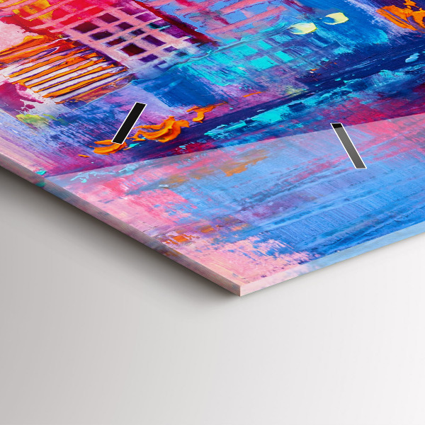 Horizontálne hodiny Abstrakcia mrakodrapov