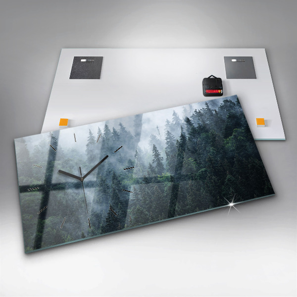 Horizontálne hodiny Zahmlená horská krajina