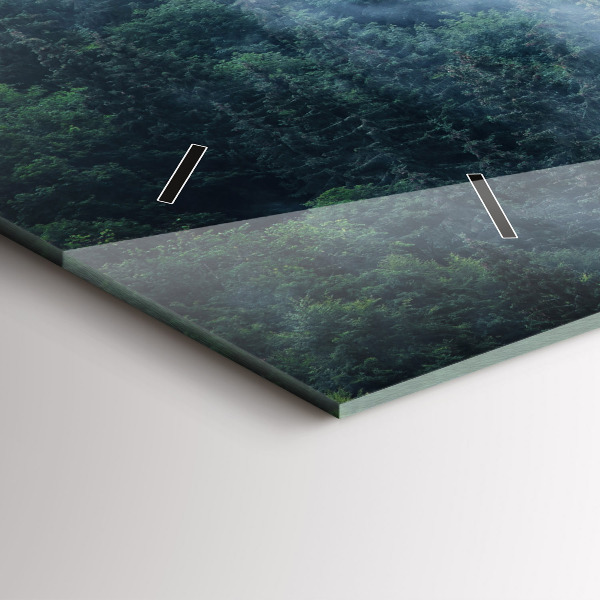 Horizontálne hodiny Zahmlená horská krajina