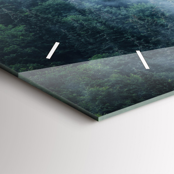 Horizontálne hodiny Zahmlená horská krajina