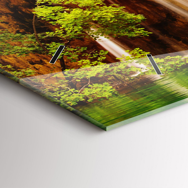 Horizontálne hodiny Pohľad na vodopád