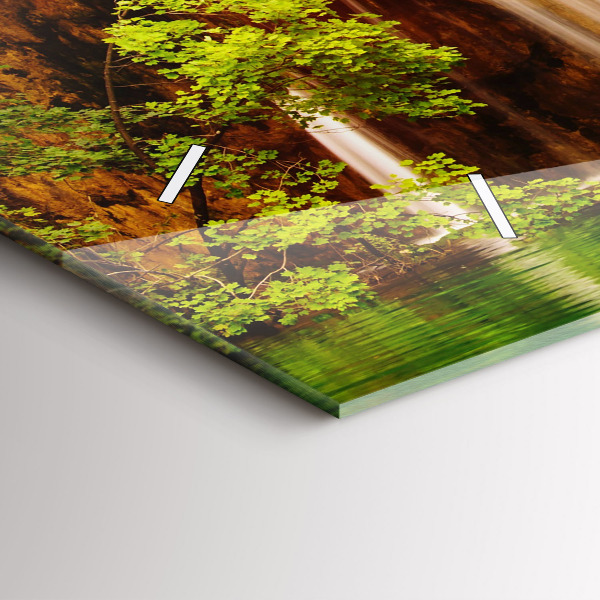 Horizontálne hodiny Pohľad na vodopád