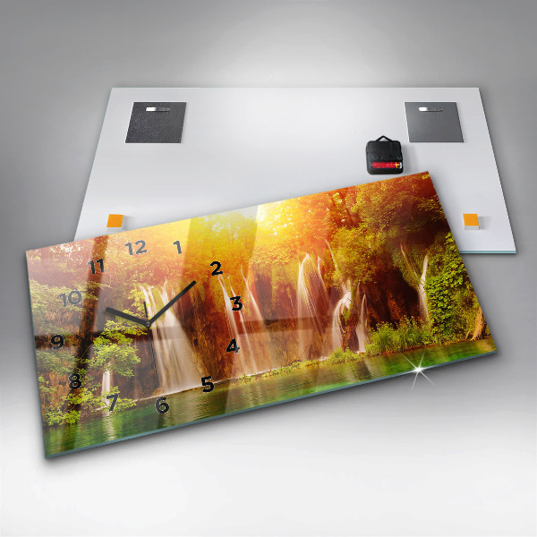 Horizontálne hodiny Pohľad na vodopád