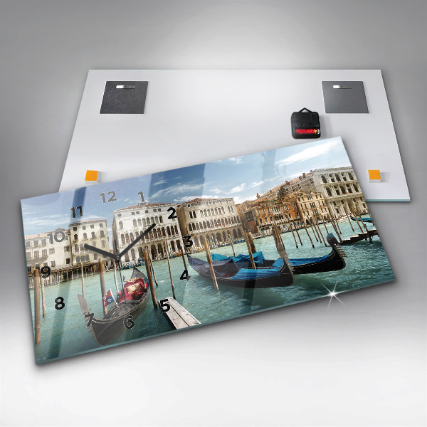 Horizontálne hodiny Gondoly Benátky Taliansko