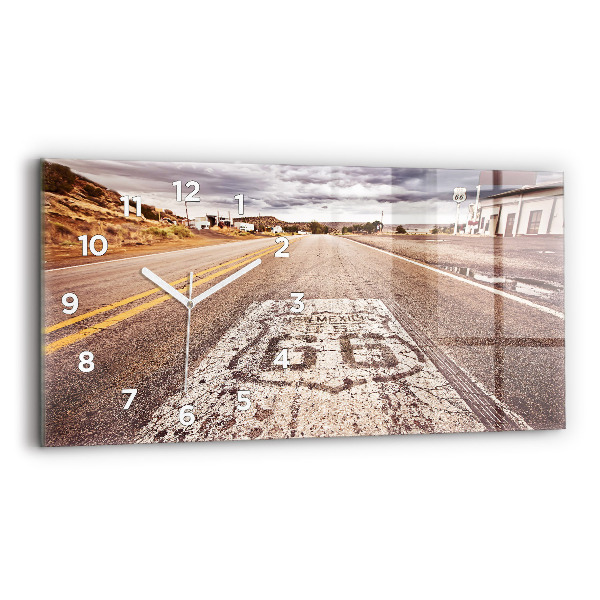 Horizontálne hodiny Route 66 USA