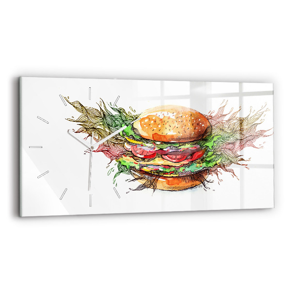 Horizontálne hodiny XXL syrový burger