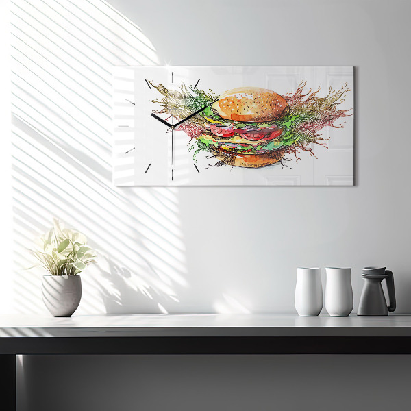 Horizontálne hodiny XXL syrový burger