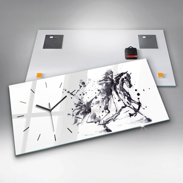 Horizontálne hodiny Rytier na koni