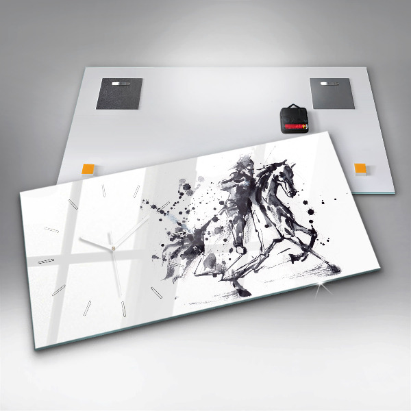 Horizontálne hodiny Rytier na koni