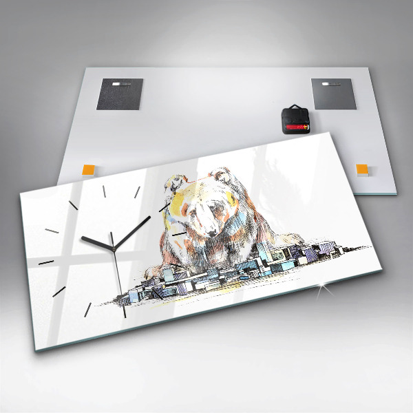 Horizontálne hodiny Abstraktný medveď