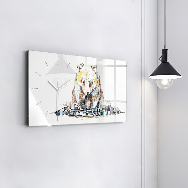 Horizontálne hodiny Abstraktný medveď