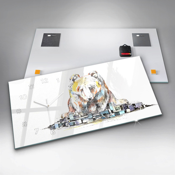 Horizontálne hodiny Abstraktný medveď