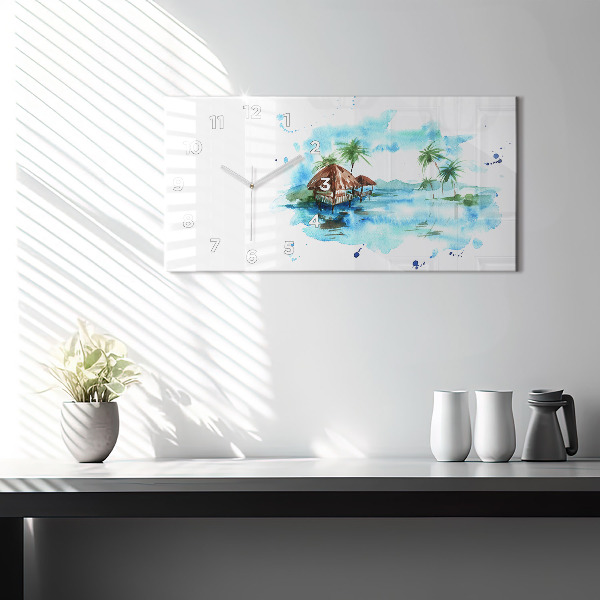 Horizontálne hodiny Obrázok pustého ostrova