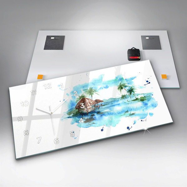 Horizontálne hodiny Obrázok pustého ostrova