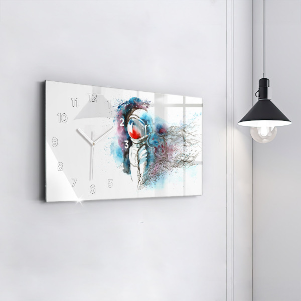 Horizontálne hodiny Abstrakcia astronautov