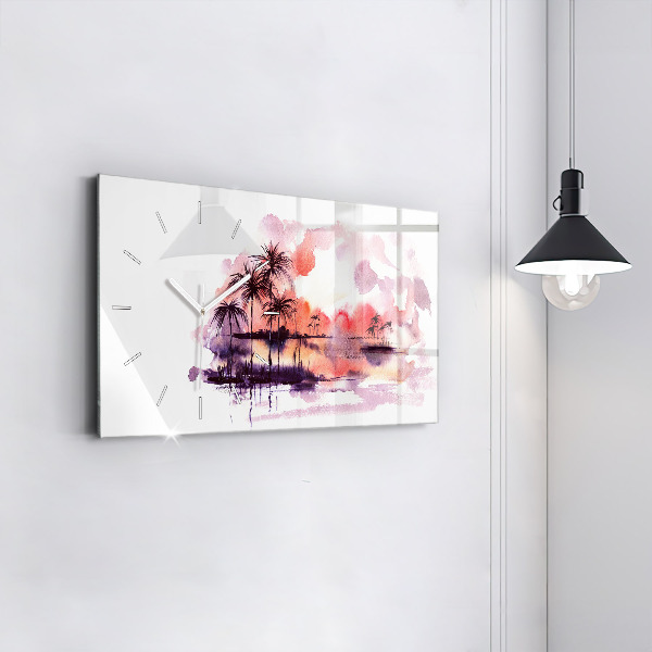 Horizontálne hodiny Tropická Krajina