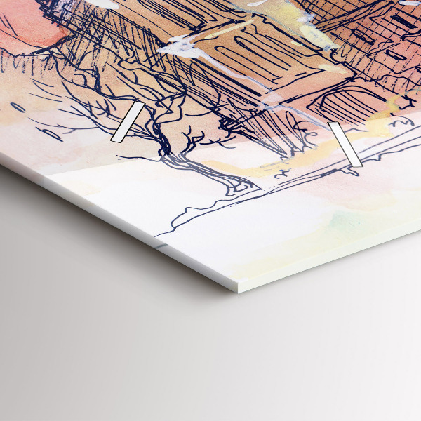 Horizontálne hodiny Maľovaná krajina Paríža