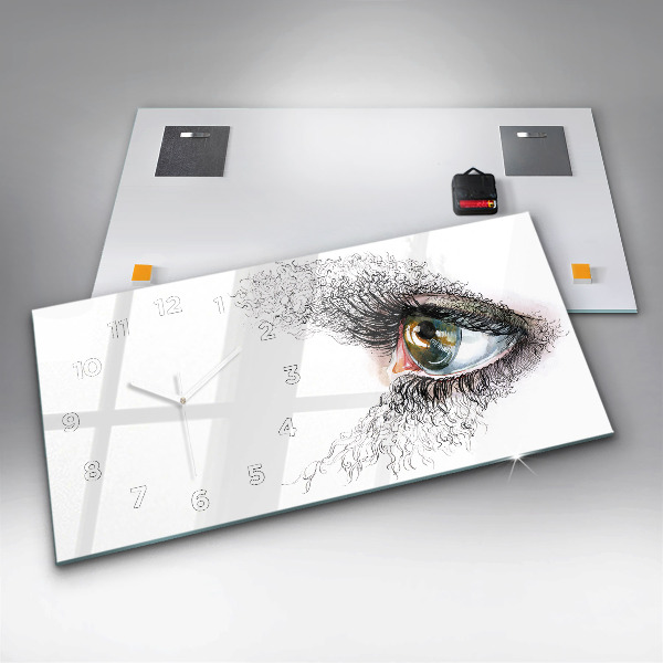 Horizontálne hodiny Kresba ľudského oka
