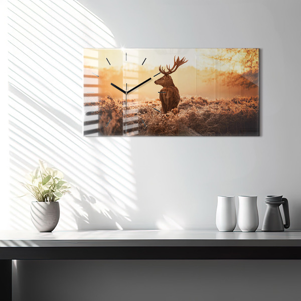 Horizontálne hodiny Jeleň pri východe slnka