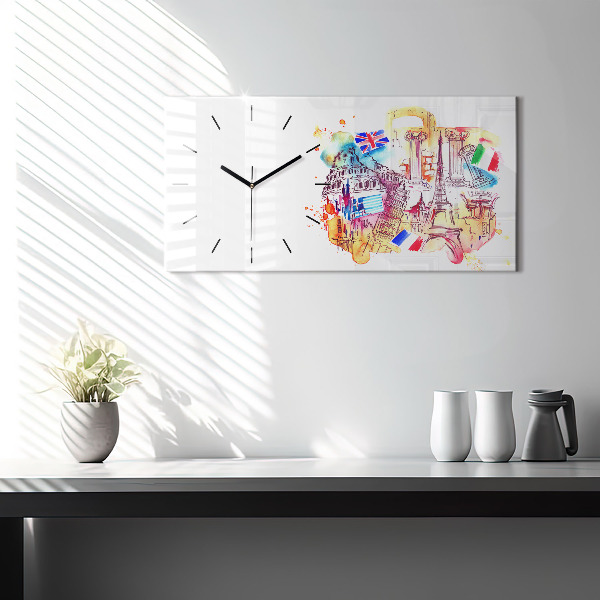 Horizontálne hodiny Atraktívne krajiny sveta