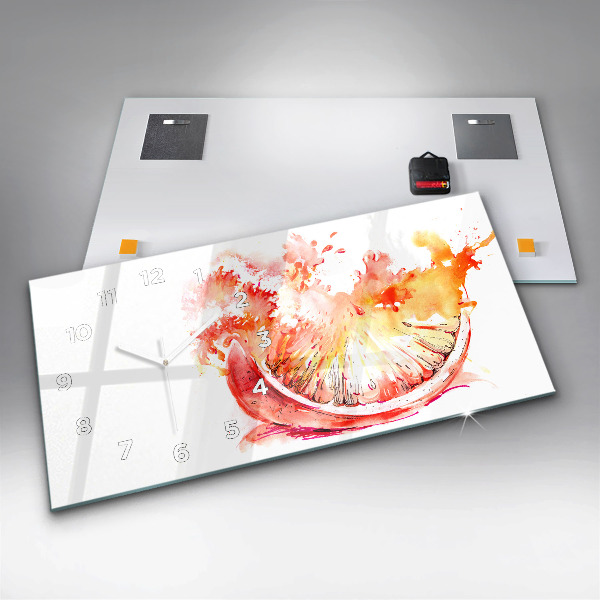 Horizontálne hodiny Maľované oranžovou farbou