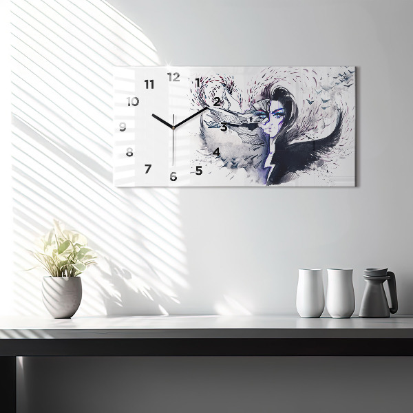 Horizontálne hodiny Ženy ilustrácie