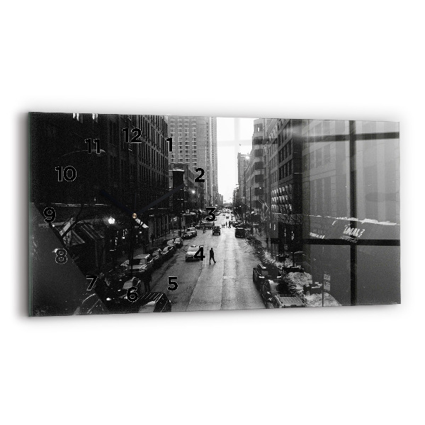 Horizontálne hodiny Ulice mesta Chicago