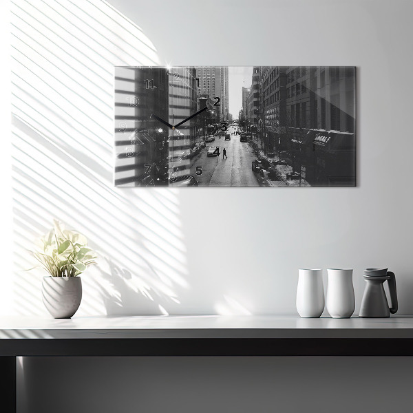 Horizontálne hodiny Ulice mesta Chicago