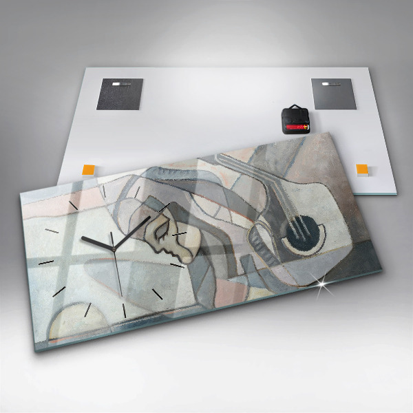 Horizontálne hodiny Abstraktná maľba