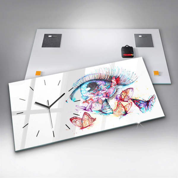 Horizontálne hodiny Farebné očné motýle