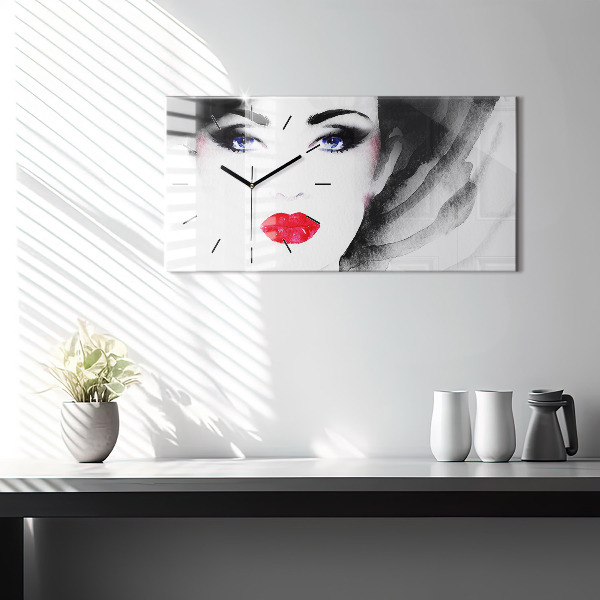 Horizontálne hodiny Portrét ženy