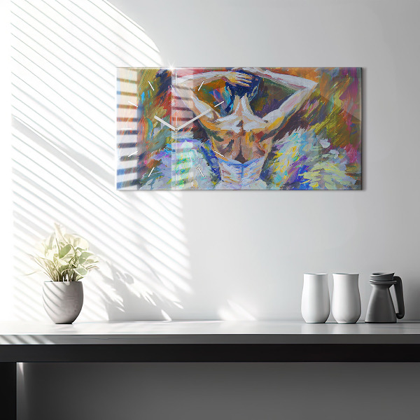 Horizontálne hodiny Maľovaná baletka