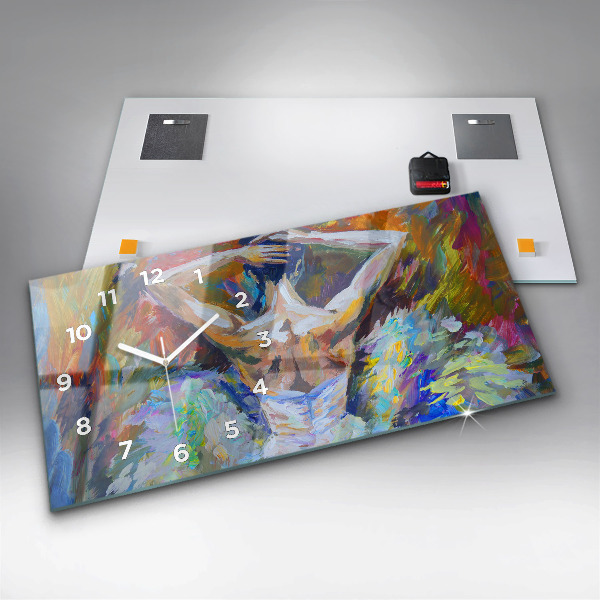 Horizontálne hodiny Maľovaná baletka