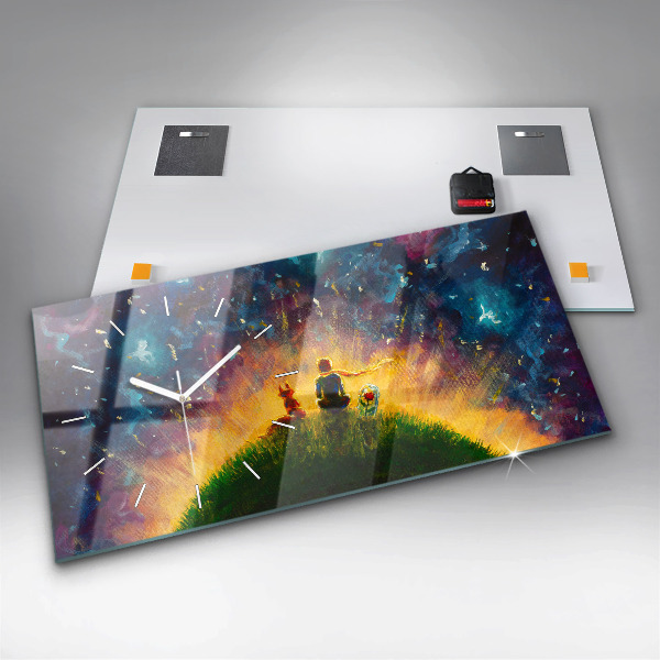 Horizontálne hodiny Abstrakt Malý princ