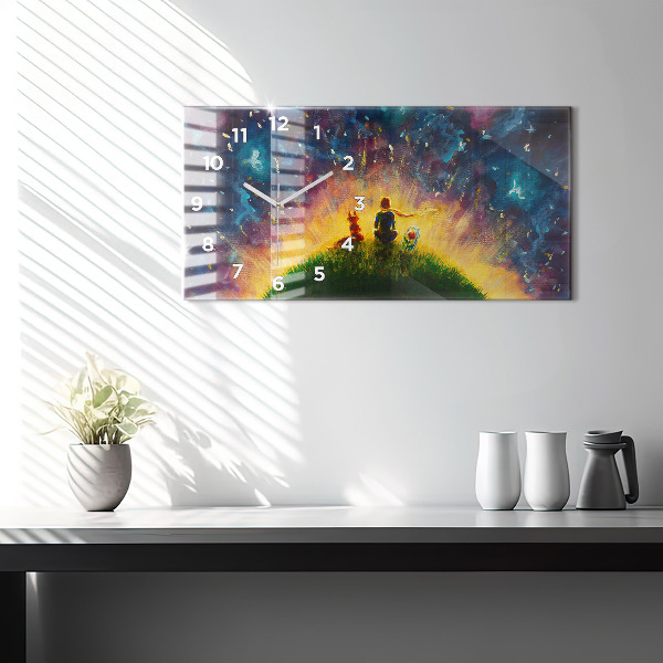 Horizontálne hodiny Abstrakt Malý princ