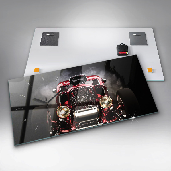 Horizontálne hodiny Staré veteránske auto