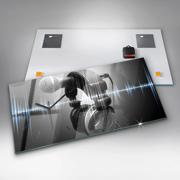 Horizontálne hodiny Mikrofón a slúchadlá