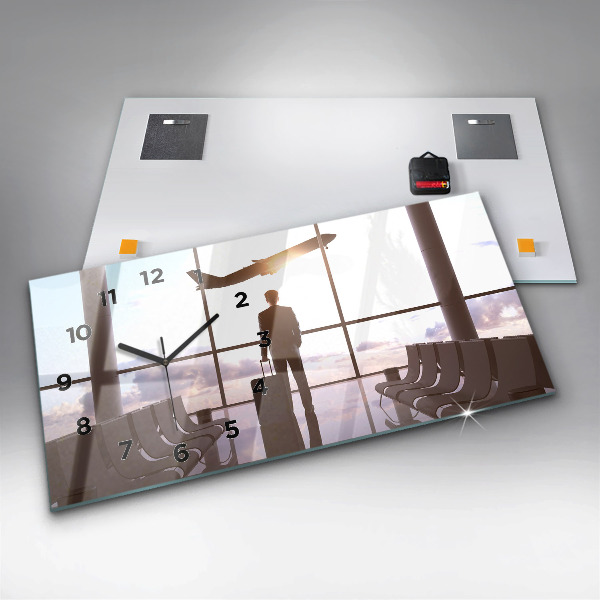 Horizontálne hodiny Muž na letisku