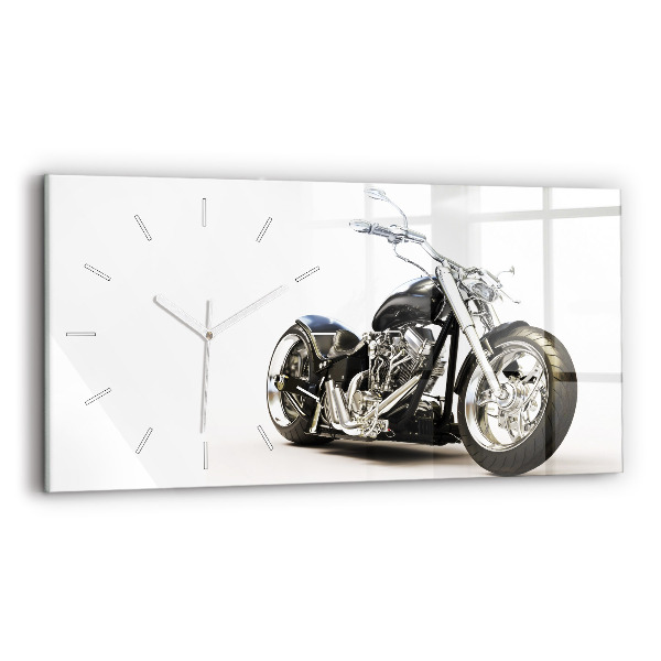 Horizontálne hodiny Čierna motorka