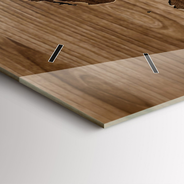 Horizontálne hodiny Mapa sveta na dreve