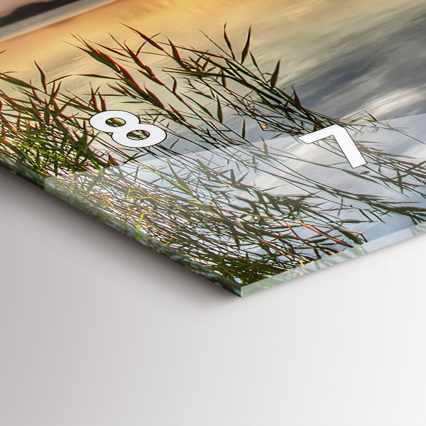 Horizontálne hodiny Západ slnka pri jazere