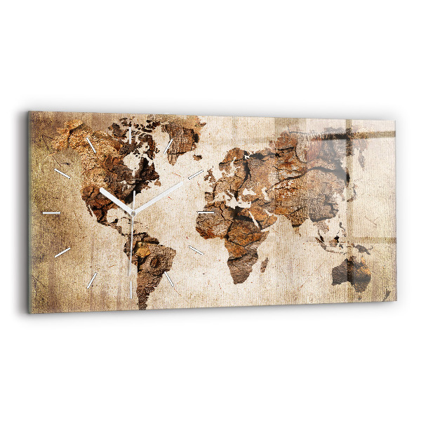 Horizontálne hodiny Vintage mapa sveta