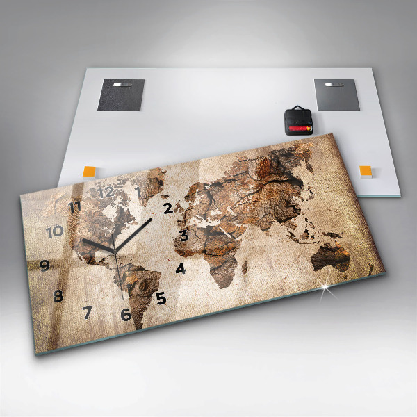 Horizontálne hodiny Vintage mapa sveta