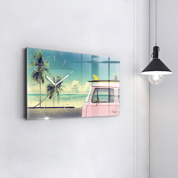 Horizontálne hodiny Auto so surfom