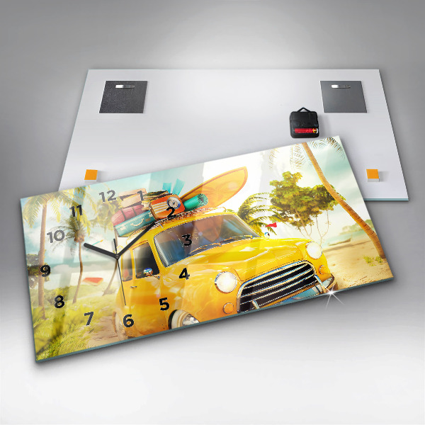 Horizontálne hodiny Auto so surfom