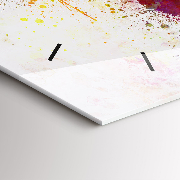 Horizontálne hodiny Akvarelová mapa sveta