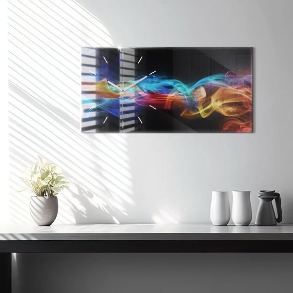 Horizontálne hodiny Abstraktné farebné čiary