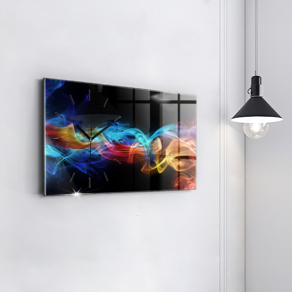 Horizontálne hodiny Abstraktné farebné čiary